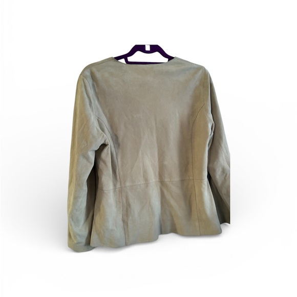 Eileen Fisher Camel Tan Genwine Italian Goat Suede jacket - Picture 3 of 3
